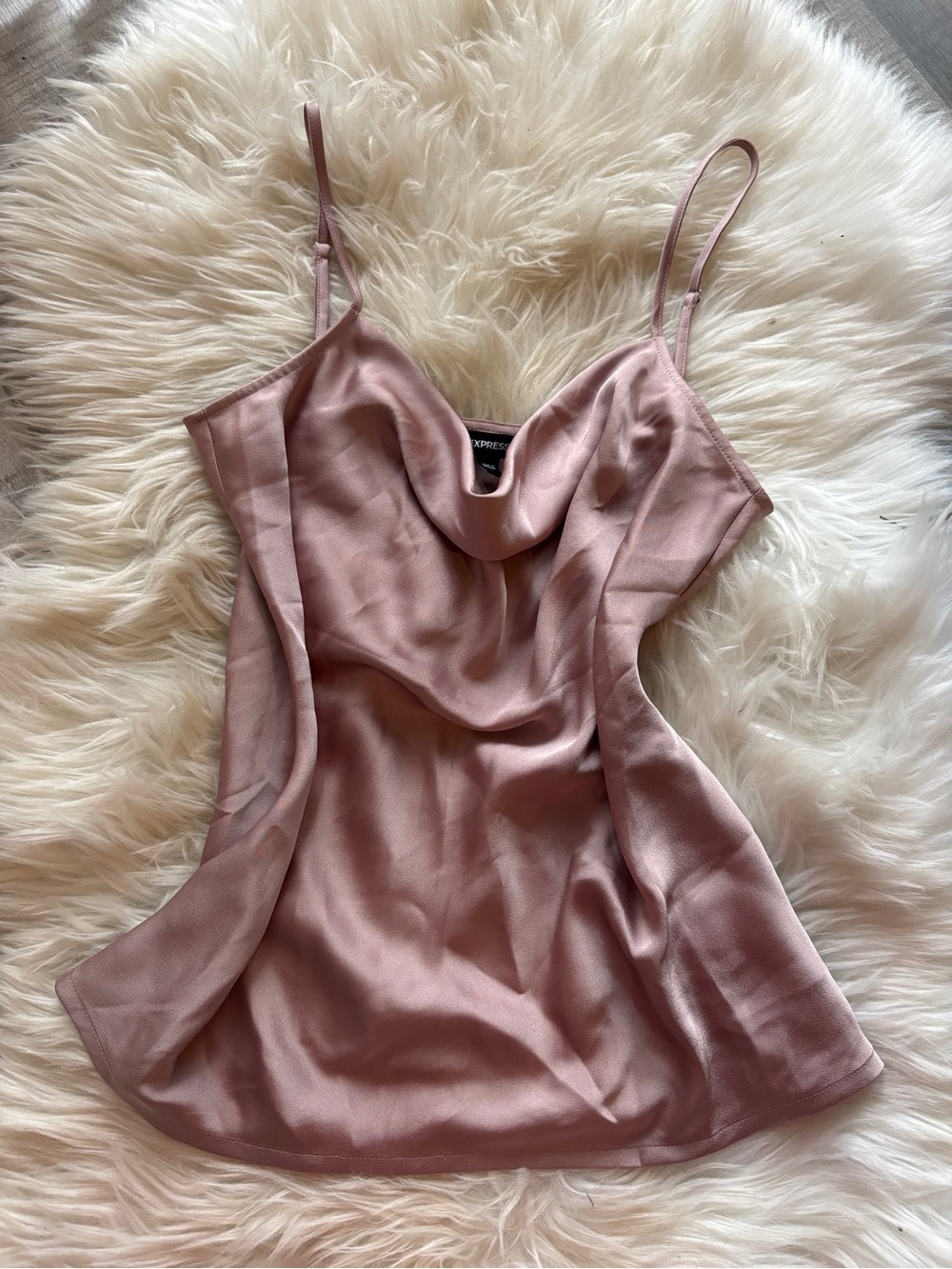 Express Satin Top in Dusty Rose